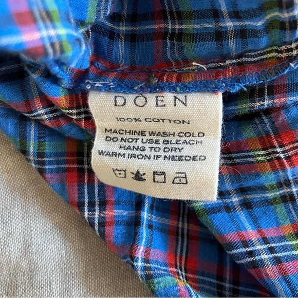 DÔEN Toulouse Top in French Plaid Blue - Size Small - Picture 10 of 11